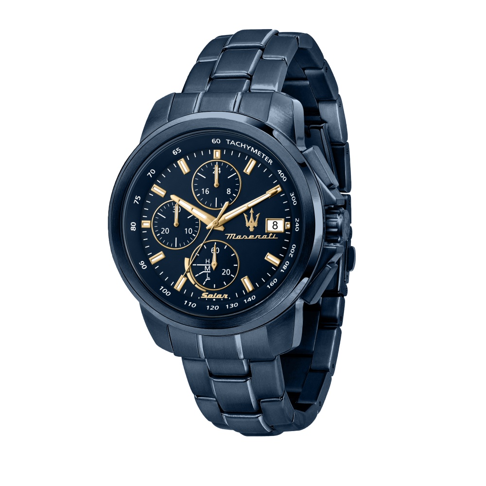 MASERATI 瑪莎拉蒂 SOLAR BLUE光動能經典紳士藍腕錶45mm(R8873649002)