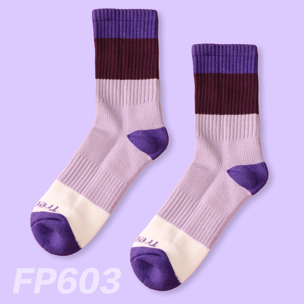 足立康TreeCom除臭襪 日系風漸層拼色減壓型高筒襪 女襪款 型號FP603（紫色）