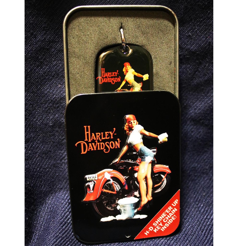 哈雷 Harley-Davidson 鑰匙圈 收藏 滑蓋鐵盒 紀念 禮品 禮物 哈雷女郎 父親節禮物