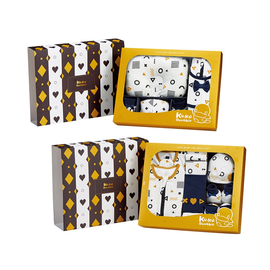 KUKU 酷咕鴨 純真之瞳包巾精緻禮盒-10件組/16件組  附提袋【宜兒樂】