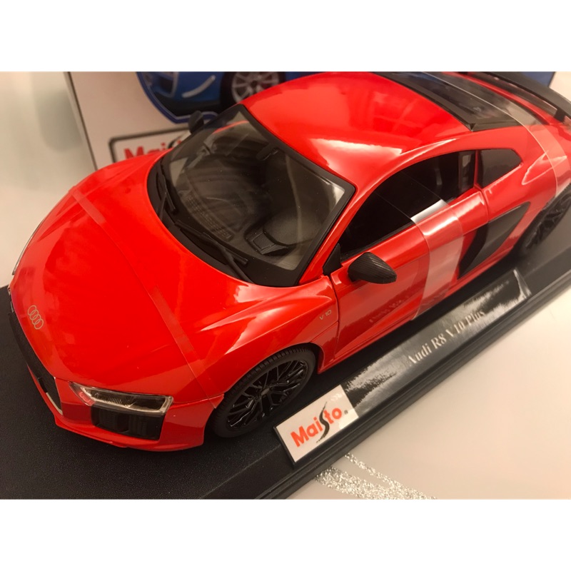 蝦皮最便宜「馬王哥」Maisto Audi R8 Plus 美馳圖  超美質感紅 超級跑車 特惠價 1:18 1/18