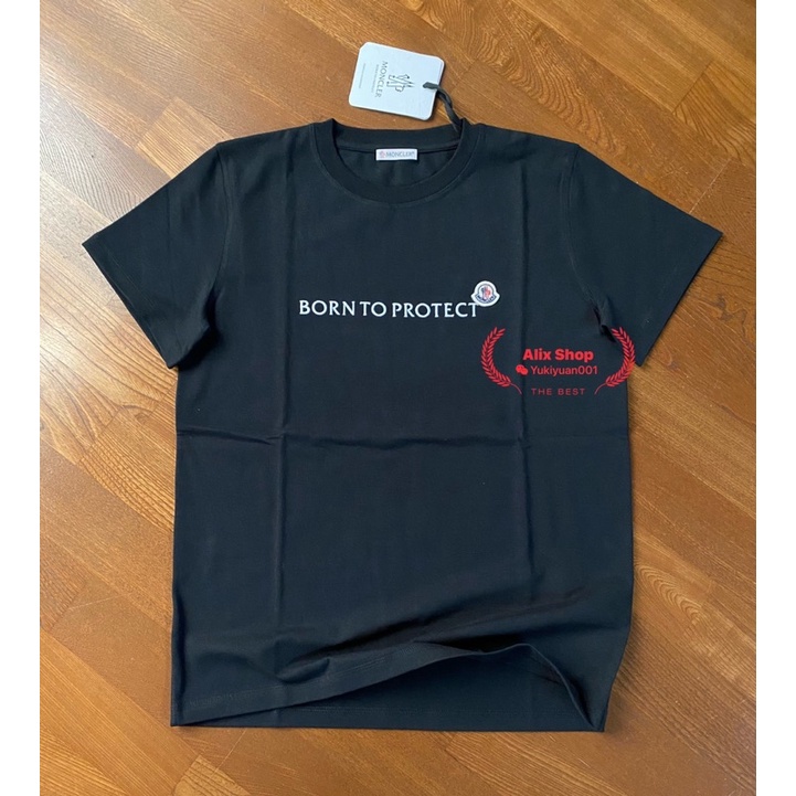 2022春夏新款Moncler環保回收材質有機棉T、環保標語Logo男、女可穿 、黑色短袖T恤