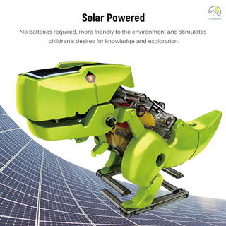 3合1 太陽能機器人DIY 兒童益智太陽能玩具STEM科學玩具兒童科學物理實驗恐龍昆蟲鑽孔機拼裝模型 HS