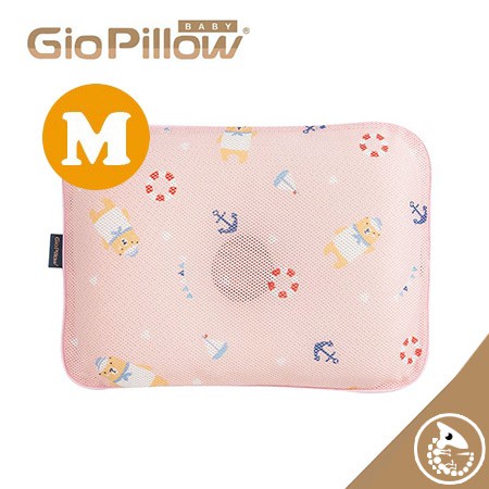 韓國 GIO Pillow 超透氣護頭型嬰兒枕頭 M號 水手熊粉【金寶貝 46026】