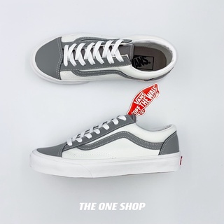TheOneShop VANS Style 36 灰色 白色 灰白 帆布 皮革 經典款 帆布鞋 VN0A54F6A51