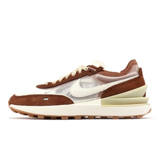 Nike 休閒鞋 Waffle One 咖啡 白 解構 網布 半透明 女鞋 復古 【ACS】 DX5765-211