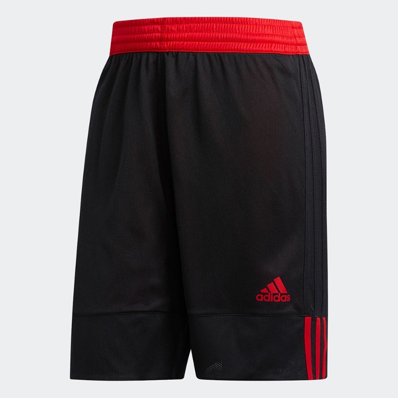 愛迪達 ADIDAS 籃球褲 球褲 訓練 健身 慢跑 雙面 運動短褲 男款黑紅 DY6596