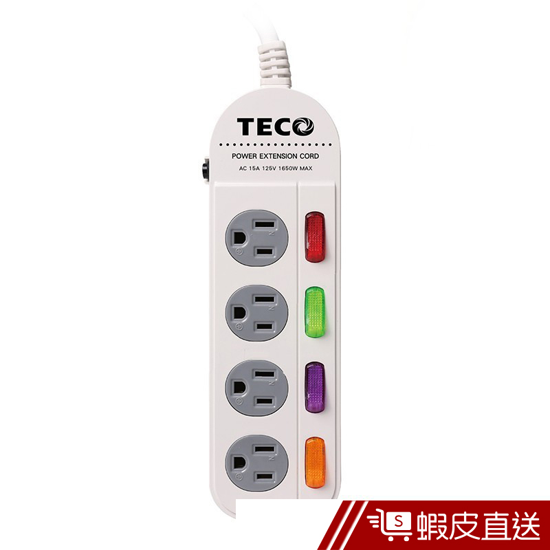 TECO東元 四開四插電源延長線 (180CM/270CM/360CM三種線長) 最新安規 蝦皮直送