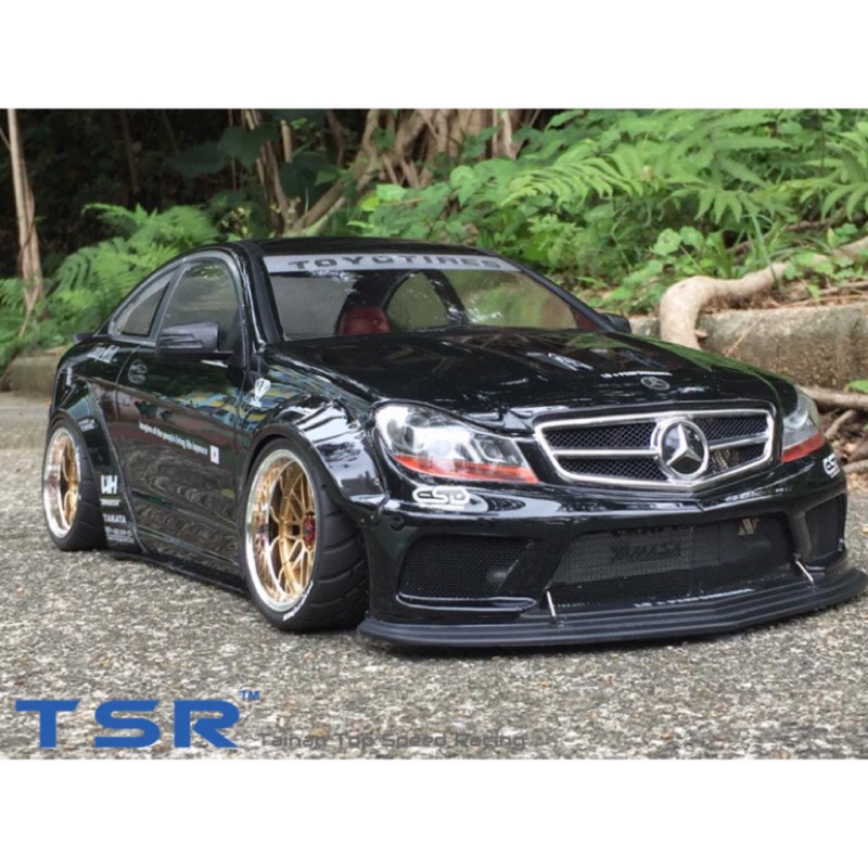 *TSR*極速模型 賓士C63 AMG w204 寬體爆龜1/10 RC透明車殼 遙控車 甩尾飄移車/電房/平跑 LB