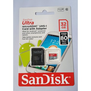 SanDisk Ultra 80MB/s 32GB 快閃記憶卡(含轉卡)