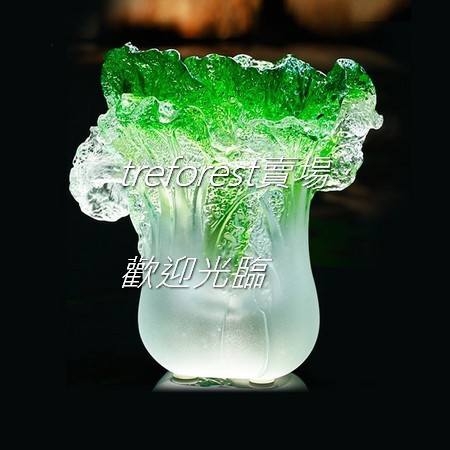 3PX7V 翠綠色白菜筆筒無底座百財如意開業禮品琉璃材質中式擺件裝飾祝福招財開運風水