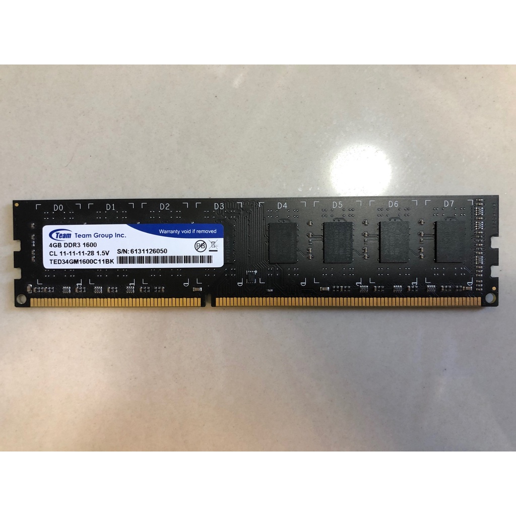 十銓科技 TEAM  DDR3 1600 4GB記憶體