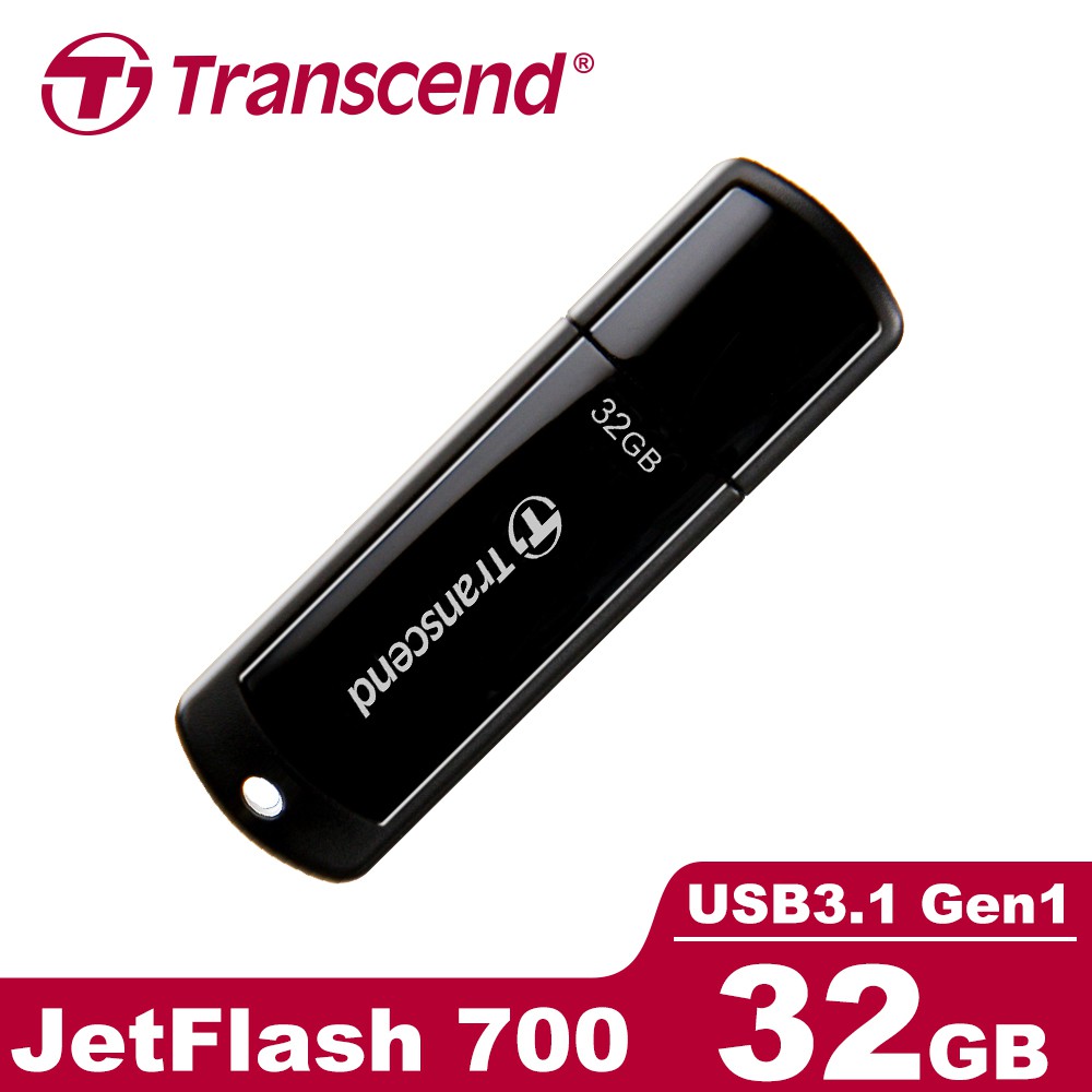 Transcend 創見 32G JetFlash 700 USB3.1 黑色高速隨身碟 原廠公司貨
