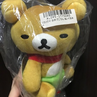 Toreba日本空運 正版景品 rilakkuma 拉拉熊 懶懶熊 坐姿小玩偶 紅色領巾 玩偶娃娃