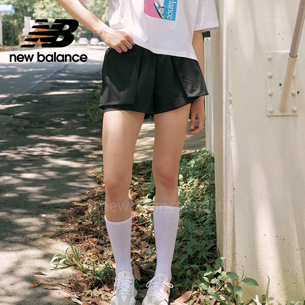 【New Balance】 NB 兩件式短褲_女性_黑色_WS11175BK