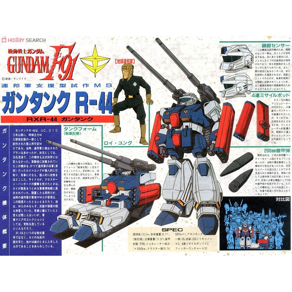 亞納海姆鋼彈f91 Formula 91 1 100 Rxr 44 Guntank R44 鋼坦克現貨 蝦皮購物