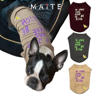 【你和我的狗】 日本MAiTE 純棉JAZZ字母背心 寵物背心 寵物衣服 【現貨】 狗狗衣服 小狗衣服 中型犬衣服