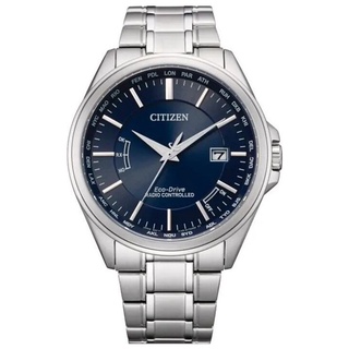 CITIZEN星辰 CB0250-84L 光動能 藍寶石鏡面 鋼錶帶 萬年曆 電波男錶 銀/藍 43.3mm