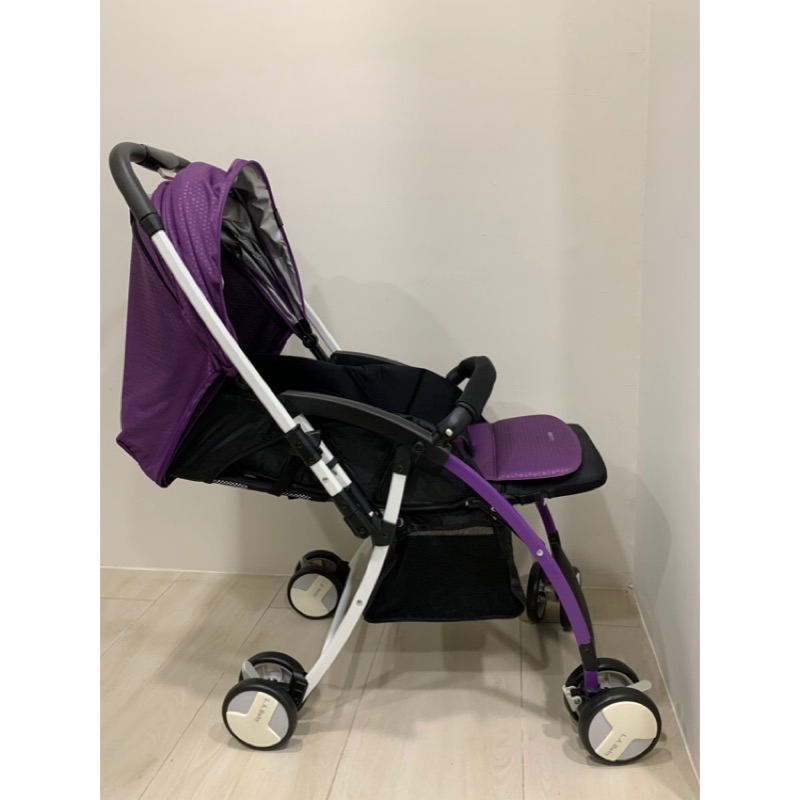 《24h愛的迫降》L.A baby Travelite 超輕量雙向全罩嬰幼兒手推車(紫色)