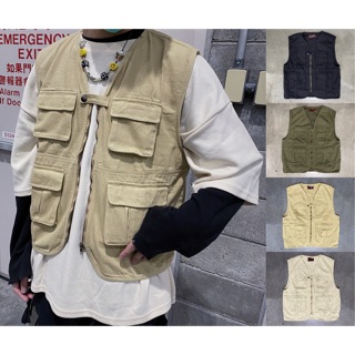 【PAGANS STORE】韓國 重磅 工裝 古著 多口袋 復古 穿搭 工作 戰術 軍裝背心