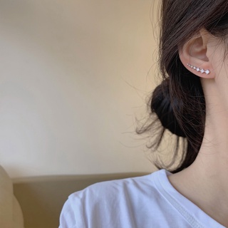 大冬至🔥 韓國精緻通勤鋯石耳環女 新款氣質一字鑽石耳環耳飾