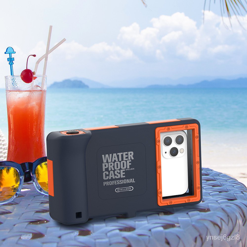 適用iphone12 XR系列潛水殼蘋果 三星深水拍攝防水通用手機殼