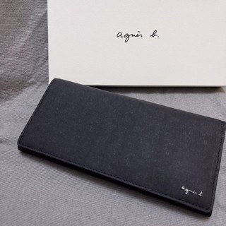 全新 agnes b 新款 掀蓋 黑色 防刮 牛皮 真皮 翻蓋 信封 皮夾 長夾 男用 女用 保證真品 正品 薄款 錢包
