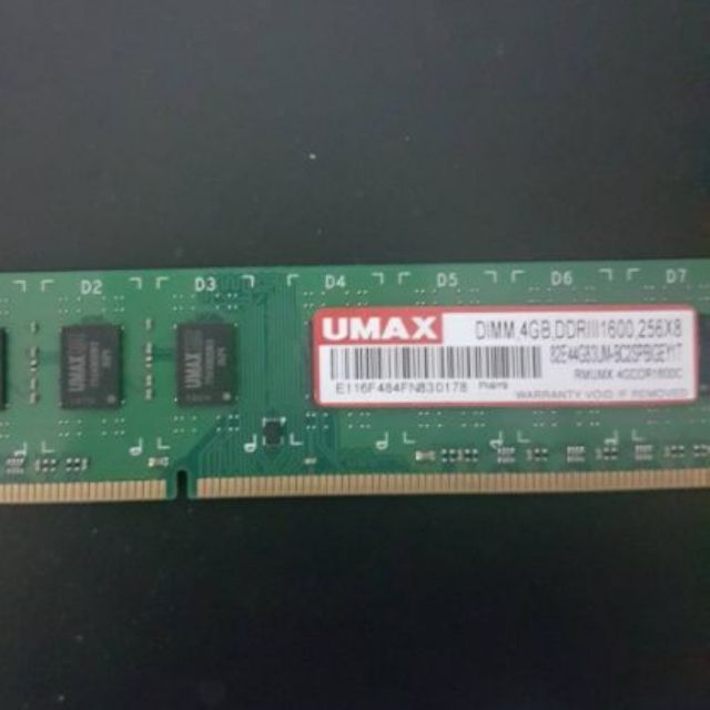 UMAX DDR3 1600 4G  終保