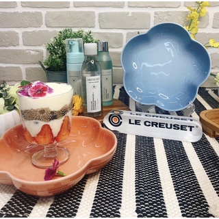 Le Creuset 花形盤 20cm-海岸藍/鮭魚粉 二入