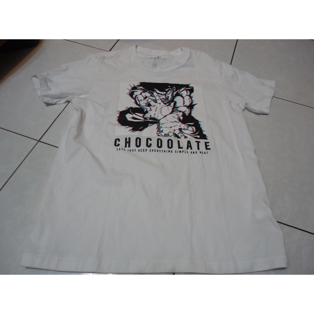 Chocoolate 白色七龍珠圖案短袖T恤,尺寸:M,肩寬:44.5cm,肩寬:50cm,純棉,少穿,降價大出清