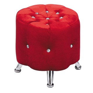 【傢俱專家】紅色絨布造型圓形椅凳/沙發椅凳/輔助椅/休閒椅/全新品【台北都會區滿5000元免運費】