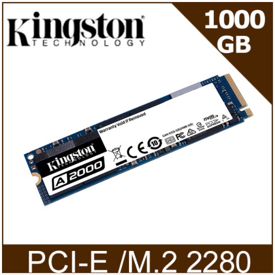 金士頓 A2000 1000G NVMe PCIe 固態硬碟