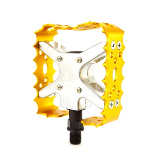 維格鋁合金熊爪自行車登山車金色腳踏板 Wellgo XC-III 1/2" Old school BMX Pedal