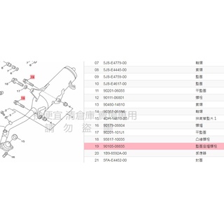 撿便宜 料號 90105-08835 YAMAHA山葉原廠 墊圈座帽螺栓 排氣管螺絲 新勁戰 CUXI GTR RAY