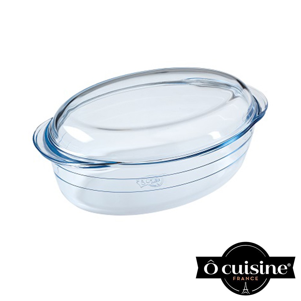 【O cuisine】耐熱玻璃橢圓調理鍋-33cm