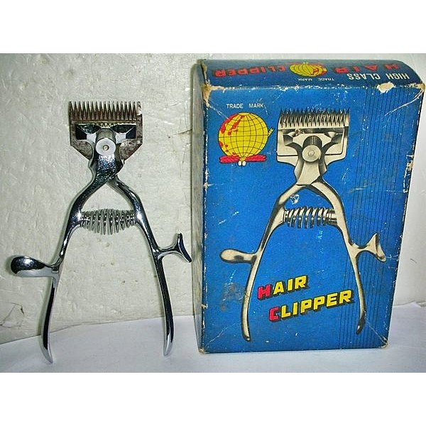 aaL皮.已稍有年代早期附盒裝手動剪髮器!!--保存良好還可動值得收藏!/黑箱60/-P