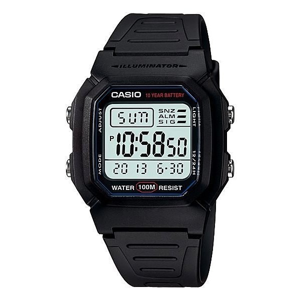 【CASIO】卡西歐十年電池100米防水CP值超高電子錶W-800H W-800H-1A 宏崑時計 台灣卡西歐保固一年