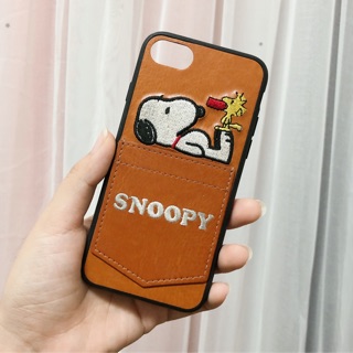 iphone7/8/SE snoopy卡通皮革手機殼 保護殼 咖啡色 可愛 硬殼