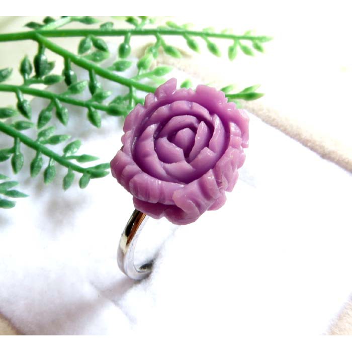 雕工精湛紫雲母雕刻玫瑰花戒指天然紫雲母花朵戒子12.5*11mm紫羅蘭指環水晶珠寶玉石寶石首飾飾品專櫃精品