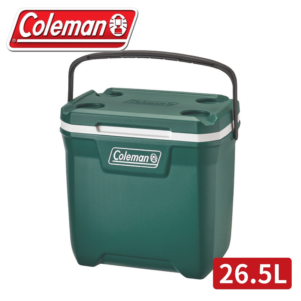 【 Coleman 美國 26.5L XTREME手提冰箱《永恆綠》】CM-37321/行動冰箱/保冰箱/冰筒/冰桶