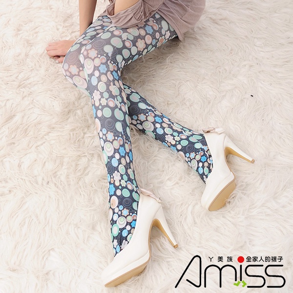 【Amiss】狠腳色‧經典印花褲襪-卡通泡泡(A132-70)