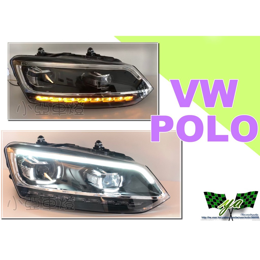 小亞車燈改裝＊全新 VW 福斯 POLO 2011-2014 類TIGUAN式樣 導光 方向燈跑馬 大燈 頭燈