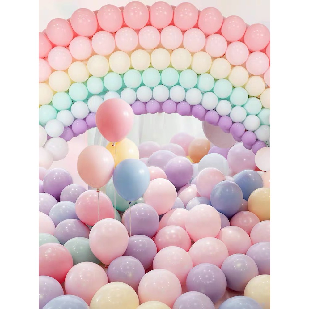 【現貨】12色✨10寸加厚圓形馬卡龍乳膠氣球 派對氣球 繽紛氣球 生日婚房佈置 婚禮佈置