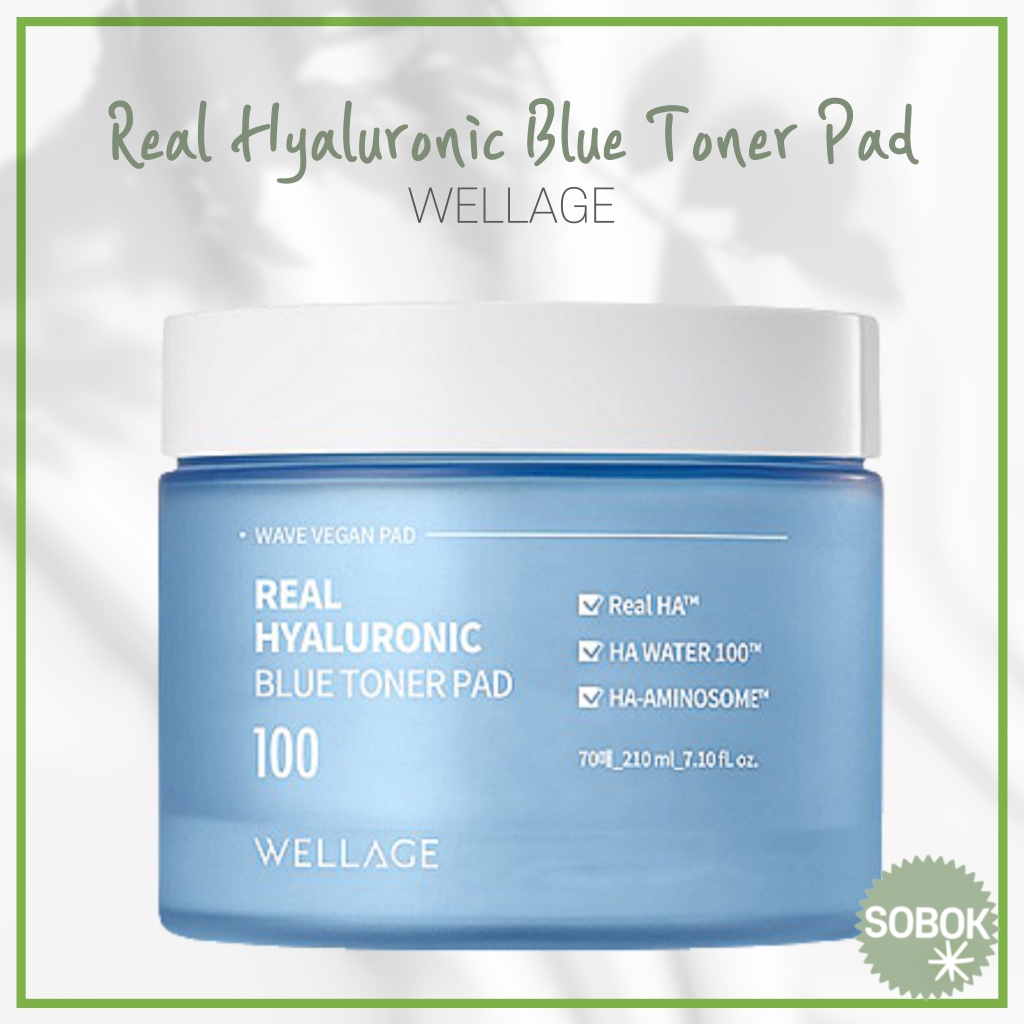 [Wellage] 真 透明 藍色 爽膚水墊 70片 210ml Real Hyaluronic Blue Toner