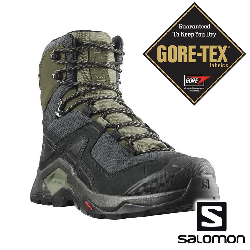 SALOMON QUEST ELEMENT GORETEX 防水登山鞋 健行鞋 黑/深綠/橄欖綠 L41457100