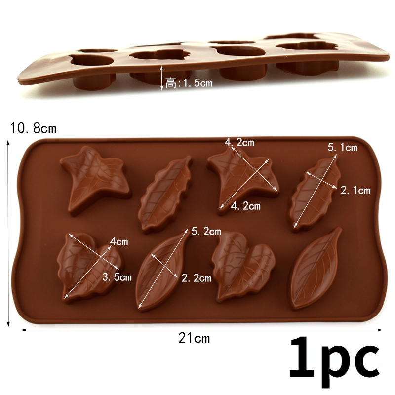 8 孔楓葉矽膠模具餅乾甜點巧克力蛋糕裝飾模具廚房 Diy 工具