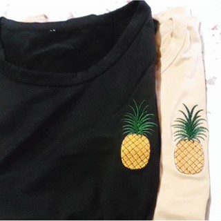 全新鳳梨刺繡圖案上衣 尺寸均碼 超可愛小圖案