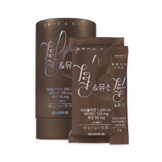 韓國 LEMONA 黏蛋白(Mucin) 膠原維他命C棕色全新升級版 GYEOL COLLAGEN 3g x 30包
