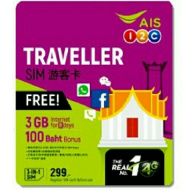 AIS泰國8天無限上網卡