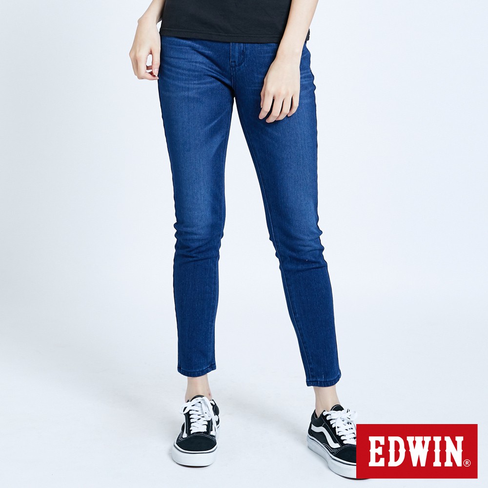 EDWIN 迦績EJ2棉感窄管牛仔褲(拔洗藍)-女款